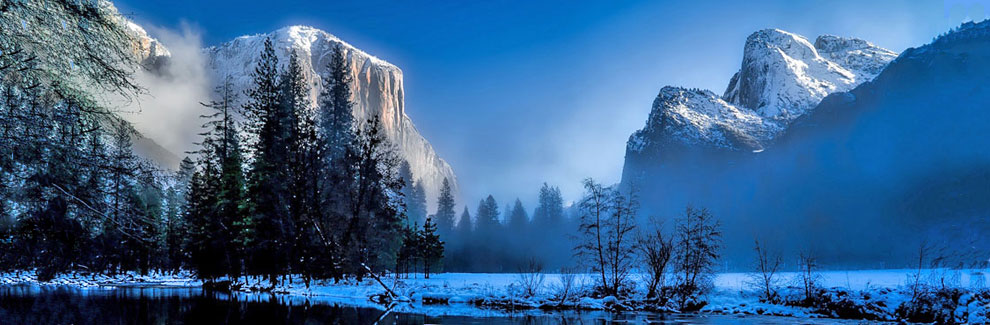 Yosemite National Park in winter, California