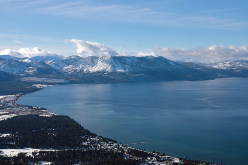 view of South Lake Tahoe from Heavenly Ski Resort, California